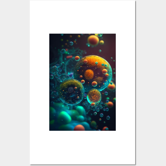 AquaCellular - Underwater Wonders, Microscopic Marvels, Liquid Life, Beneath the Surface Wall Art by Artventure1